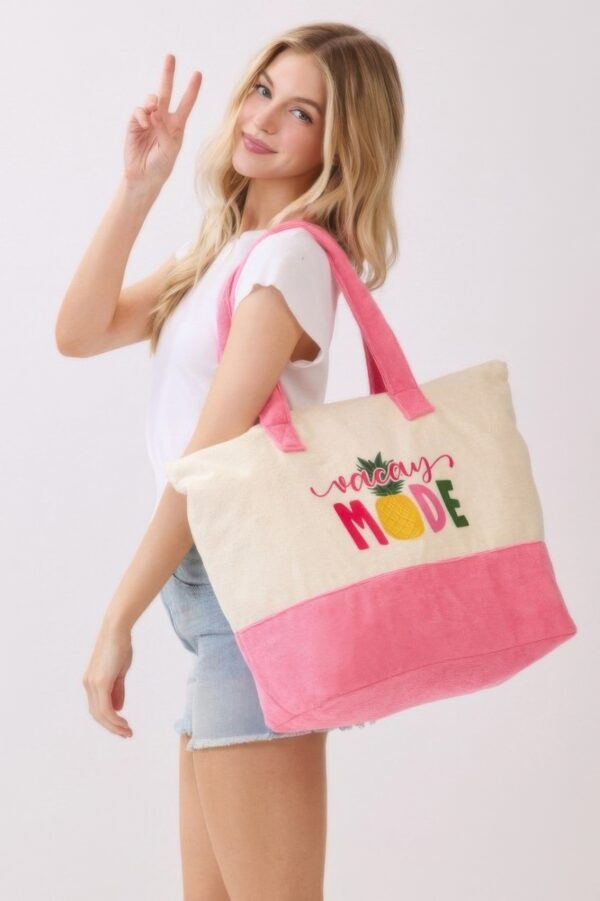 Vacay Mode Terry Tote – Fruit Graphic Beach Bag