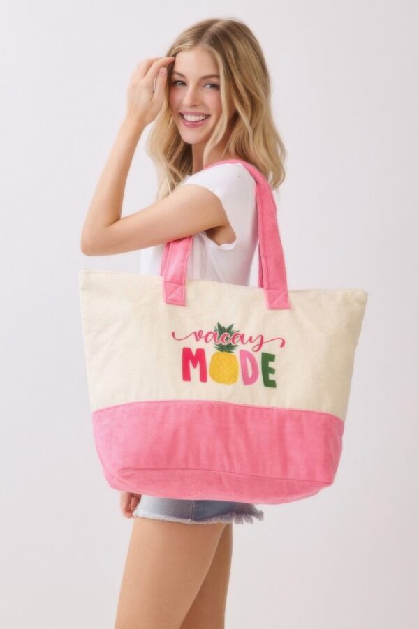 Vacay Mode Terry Tote – Fruit Graphic Beach Bag