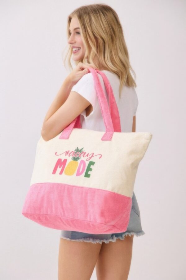 Vacay Mode Terry Tote – Fruit Graphic Beach Bag