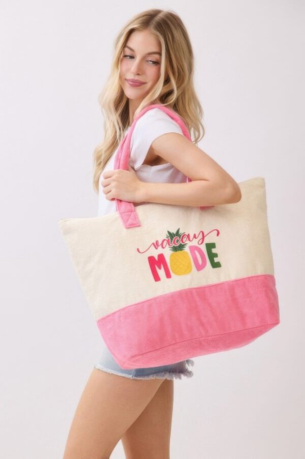 Vacay Mode Terry Tote – Fruit Graphic Beach Bag
