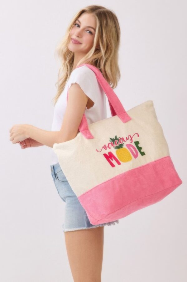 Vacay Mode Terry Tote – Fruit Graphic Beach Bag