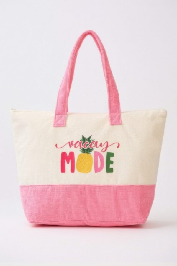 Vacay Mode Terry Tote – Fruit Graphic Beach Bag