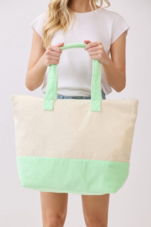 Terry Tote with Playful Beverage Graphic