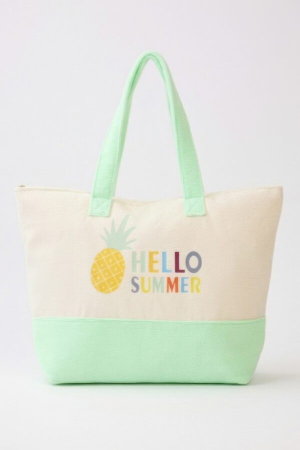 Hello Summer Terry Tote – HELLO SUMMER Graphic Beach Bag