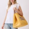 2-in-1 Vintage Canvas Tote – Shoulder or Bucket with Holiday Patch