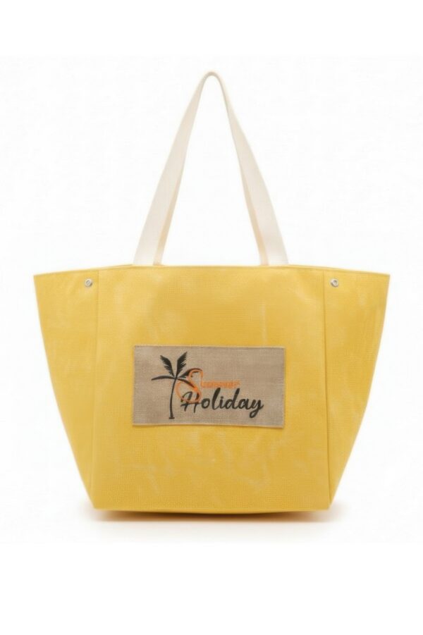 2-in-1 Vintage Canvas Tote – Shoulder or Bucket with Holiday Patch