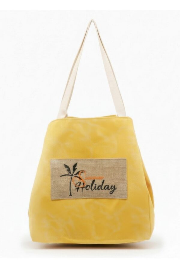 2-in-1 Vintage Canvas Tote – Shoulder or Bucket with Holiday Patch