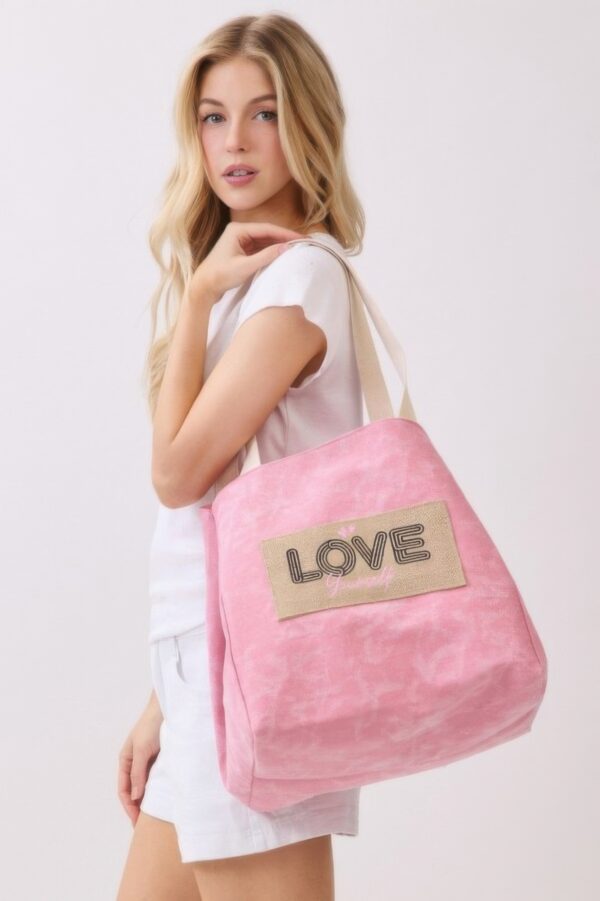 2-in-1 Vintage Canvas Tote – Shoulder or Bucket with Holiday Patch