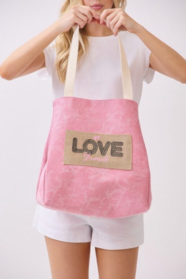 2-in-1 Vintage Canvas Tote – Shoulder or Bucket with Holiday Patch