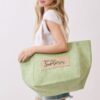 2-in-1 Vintage Canvas Tote – Shoulder or Bucket with Holiday Patch