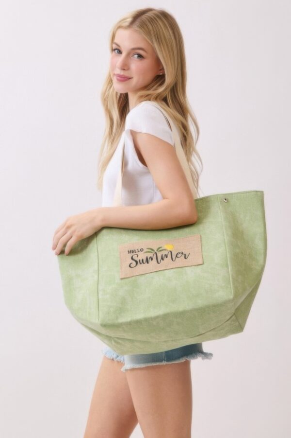 2-in-1 Vintage Canvas Tote – Shoulder or Bucket with Holiday Patch