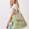 2-in-1 Vintage Canvas Tote – Shoulder or Bucket with Holiday Patch