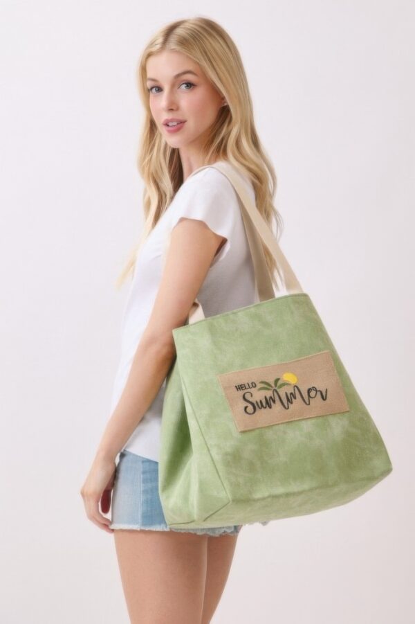 2-in-1 Vintage Canvas Tote – Shoulder or Bucket with Holiday Patch