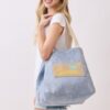 2-in-1 Vintage Canvas Tote – Shoulder or Bucket with Holiday Patch