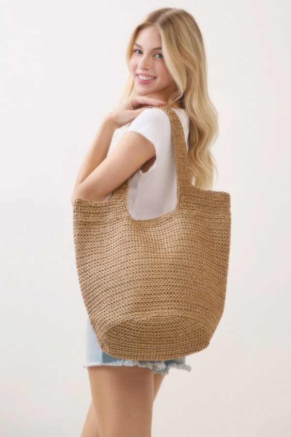 Round-Bottom Woven Tote Bag – Handmade Strap