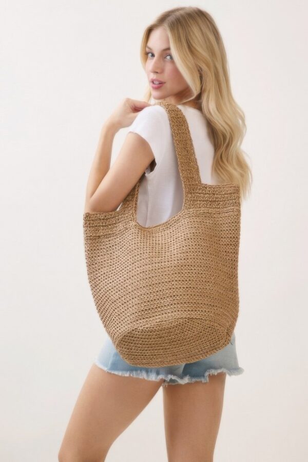 Round-Bottom Woven Tote Bag – Handmade Strap