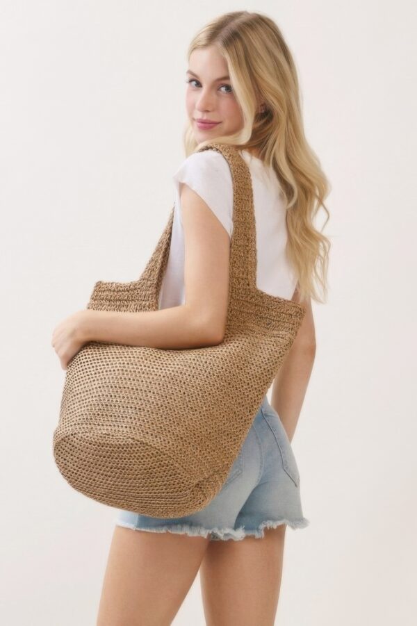 Round-Bottom Woven Tote Bag – Handmade Strap