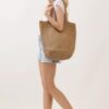 Round-Bottom Woven Tote Bag – Handmade Strap