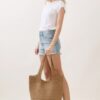 Round-Bottom Woven Tote Bag – Handmade Strap