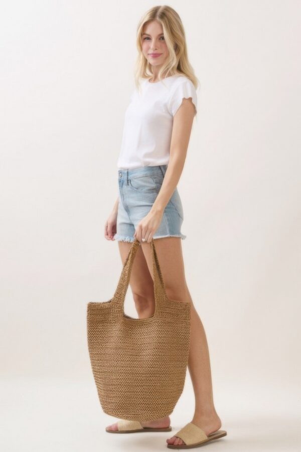 Round-Bottom Woven Tote Bag – Handmade Strap