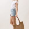 Round-Bottom Woven Tote Bag – Handmade Strap