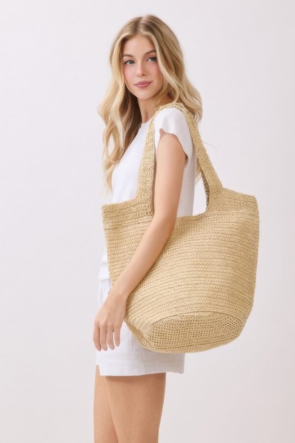 Round-Bottom Woven Tote Bag – Handmade Strap