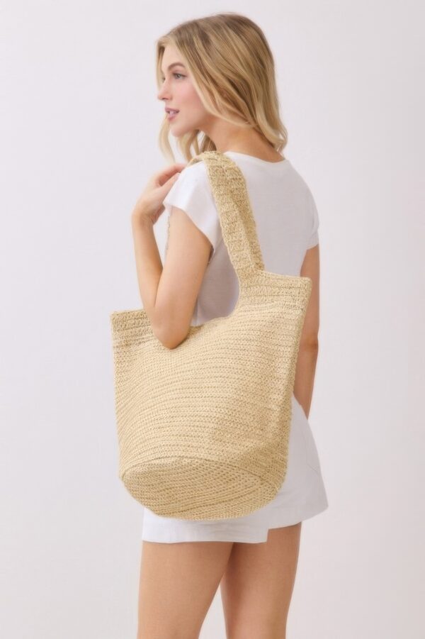 Round-Bottom Woven Tote Bag – Handmade Strap