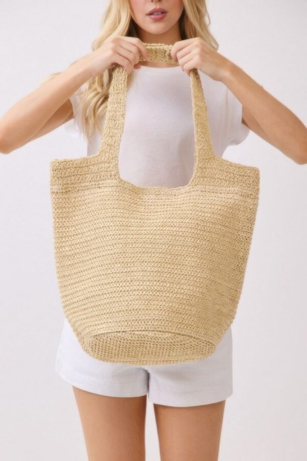 Round-Bottom Woven Tote Bag – Handmade Strap