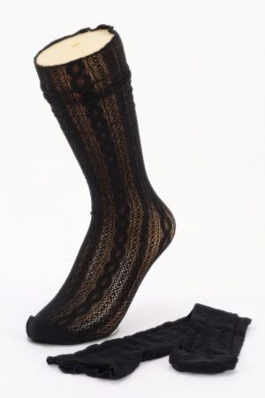 Cotton Stretch Socks with Lace Trim – Dress Hosiery