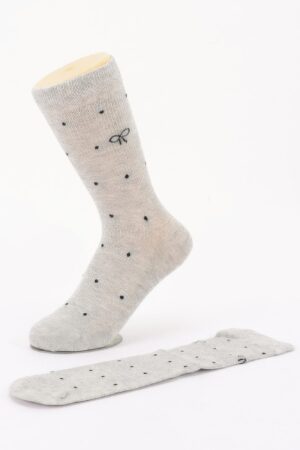 Polka Dot Cotton Stretch Dress Socks with Bow