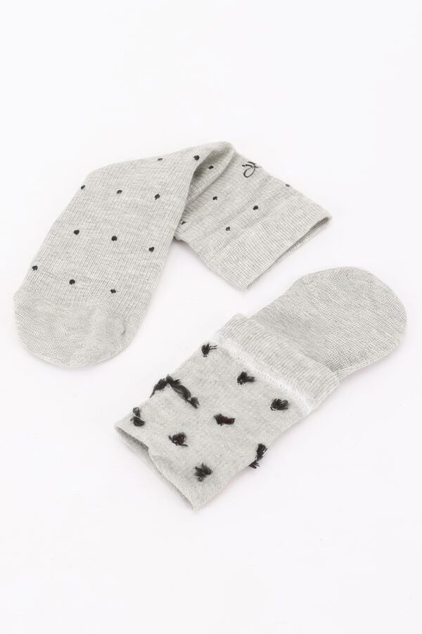 Polka Dot Cotton Stretch Dress Socks with Bow