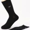 Cotton Stretch Socks with Bow Embroidery for Dress Shoes