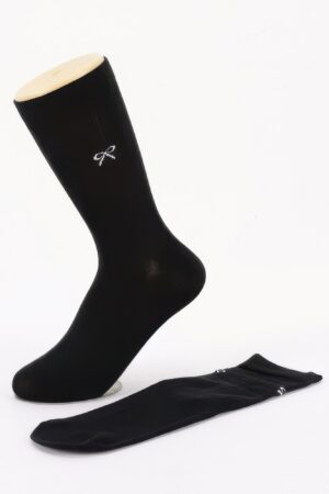 Cotton Stretch Socks with Bow Embroidery for Dress Shoes