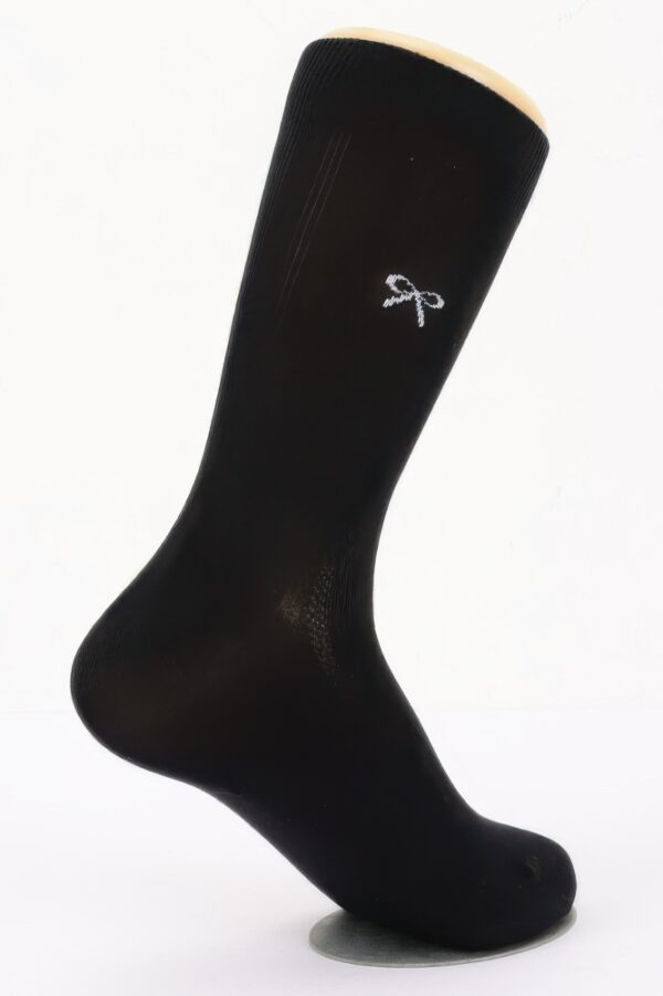 Cotton Stretch Socks with Bow Embroidery for Dress Shoes