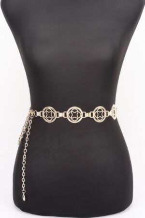 Chain Belt with Circular Cut-Out Accents