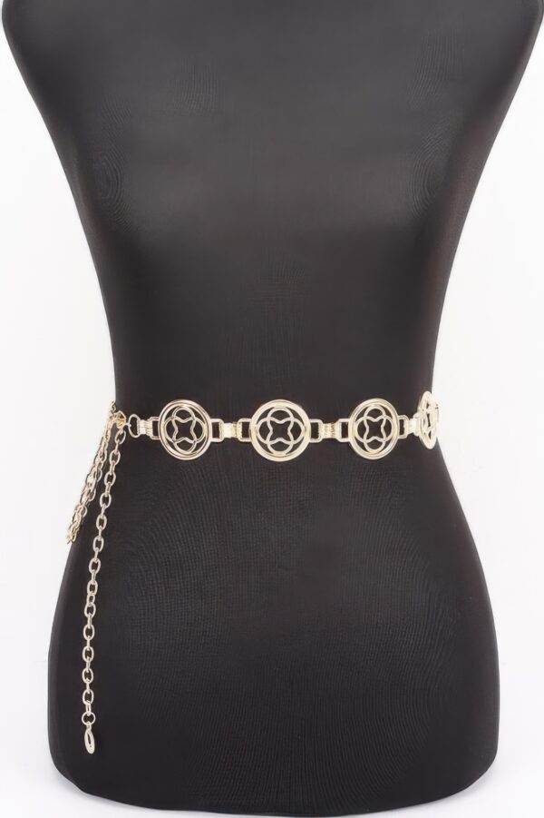 Chain Belt with Circular Cut-Out Accents
