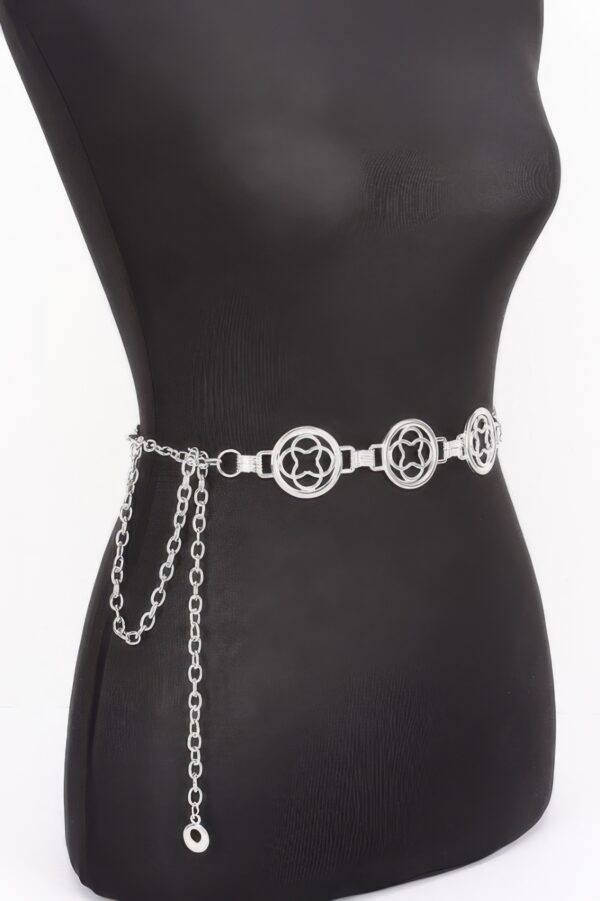 Chain Belt with Circular Cut-Out Accents