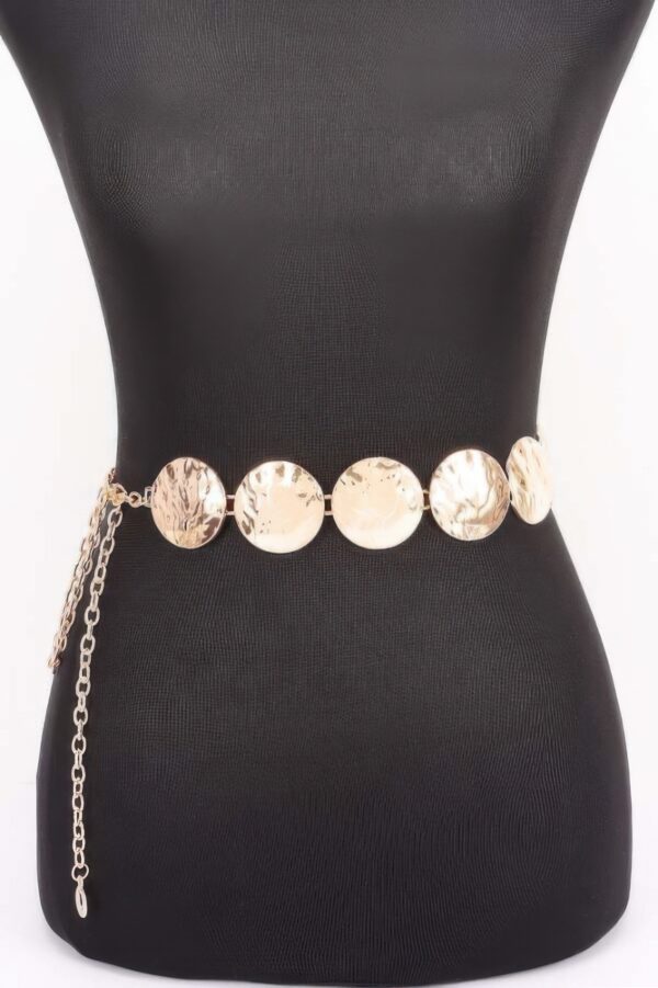 Vintage Chain Belt with Textured Disc Links