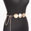 Vintage Chain Belt with Textured Disc Links