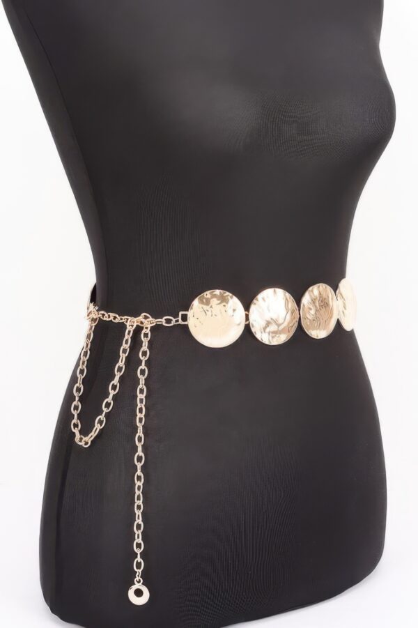 Vintage Chain Belt with Textured Disc Links