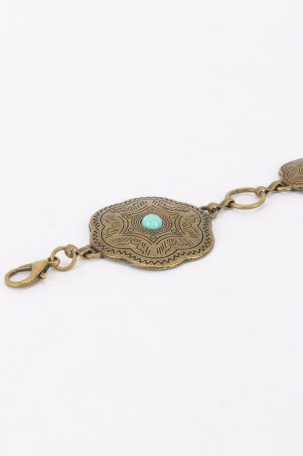 Vintage Metal Chain Belt – Ornate Decorative Plate