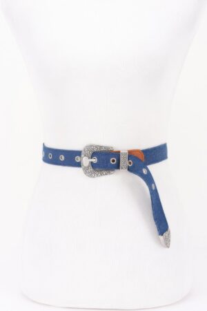 Denim Belt with Multi-Metal Buckle – 1.15″ Wide