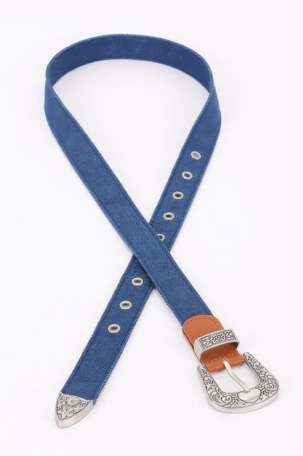 Denim Belt with Multi-Metal Buckle – 1.15″ Wide