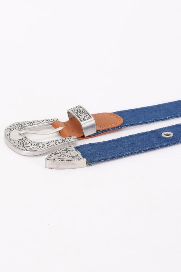 Denim Belt with Multi-Metal Buckle – 1.15″ Wide