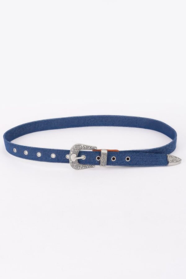 Denim Belt with Multi-Metal Buckle – 1.15″ Wide