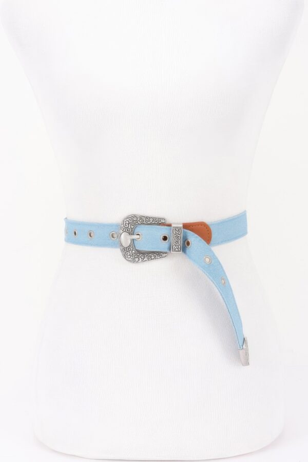 Denim Belt with Multi-Metal Buckle – 1.15″ Wide
