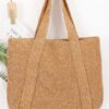 Woven Straw Tote with Mixed-Metal Accents