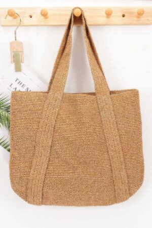Woven Straw Tote with Mixed-Metal Accents