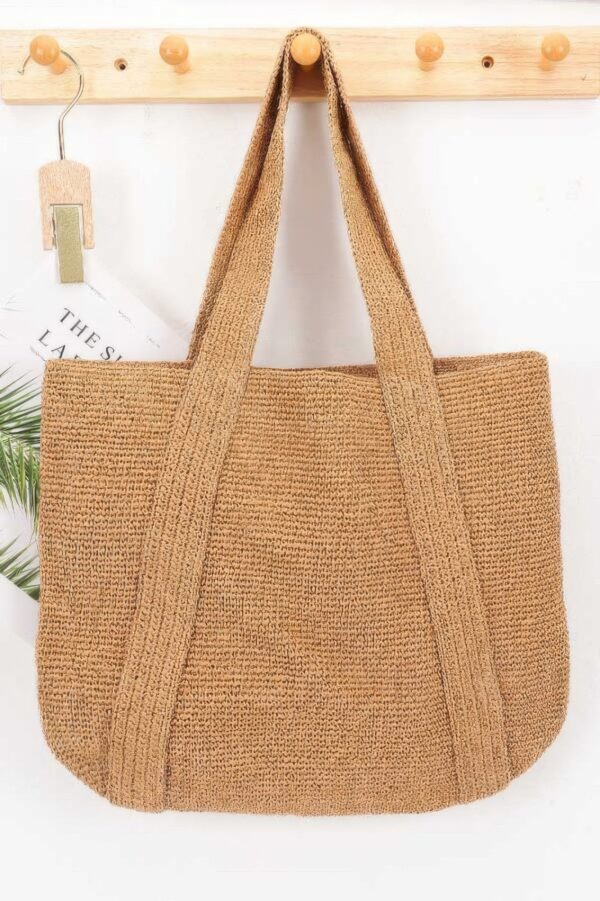 Woven Straw Tote with Mixed-Metal Accents