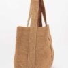 Woven Straw Tote with Mixed-Metal Accents